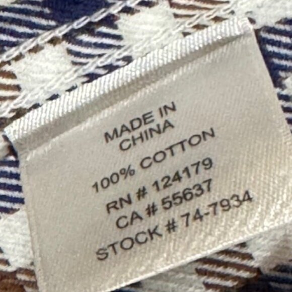 Blue and brown check Johnston & Murphy men's shirt M - Picture 6 of 6